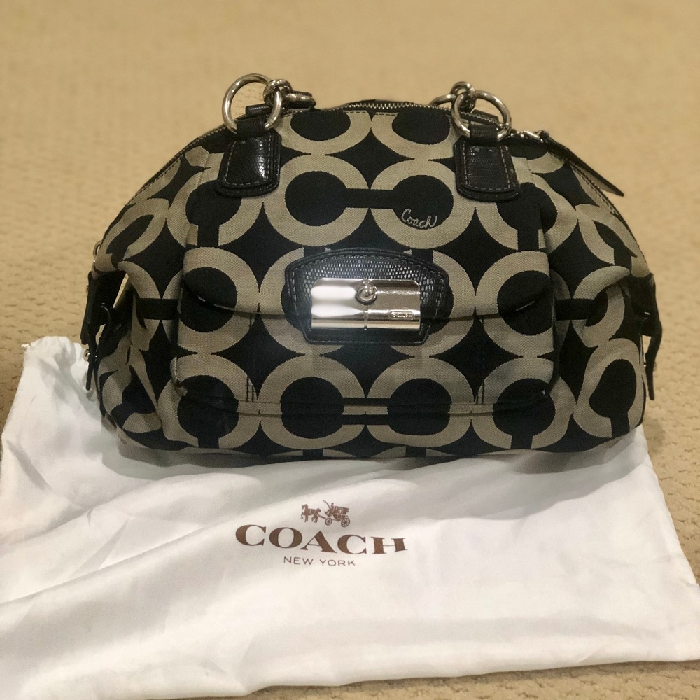 Coach signature dome black satchel purse handbag